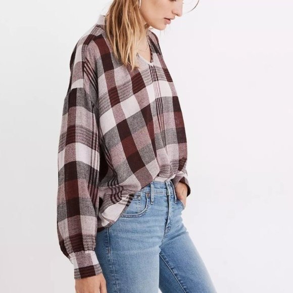 Madewell Highroad Popover Shirt in Schorr Plaid - Picture 3 of 10
